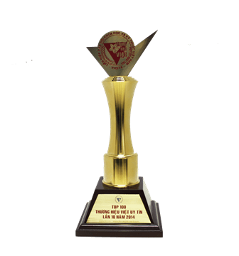 Cup Top 100 Thương Hiệu Việt Uy Tín Lần 10 Năm 2014 (Liên Hiệp Các Hội Khoa Học & Kỹ Thuật Việt Nam (Vusta) và Tạp chí Thương hiệu Việt bình chọn).