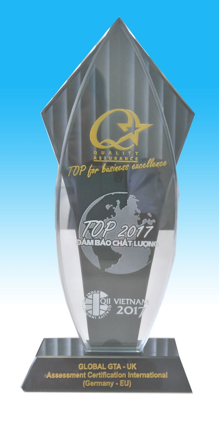 Cup Chứng Nhận Đảm bảo Chất lượng - QAS 2017 do Global GTA-UK công nhận