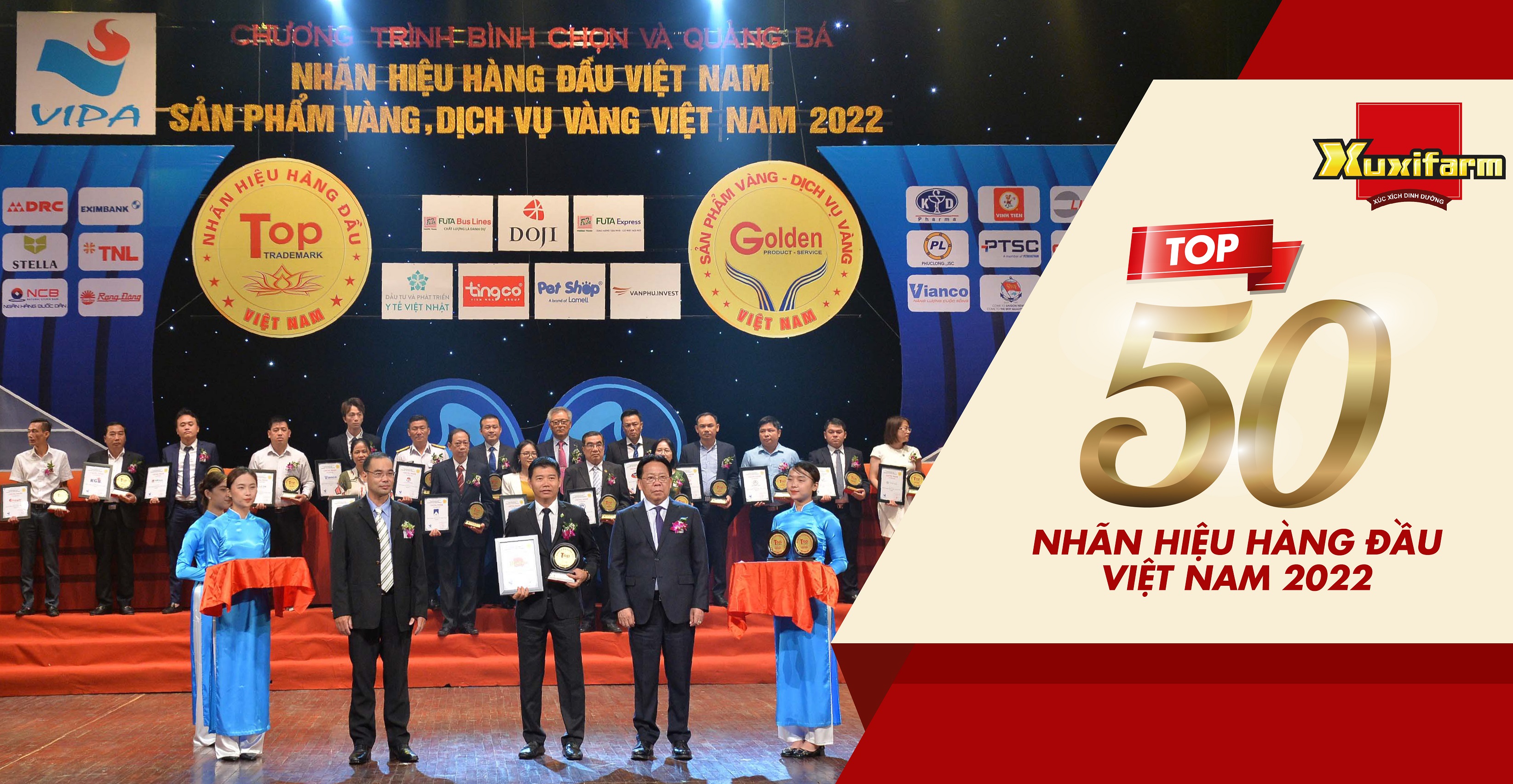 XUXIFARM ĐƯỢC VINH DANH "TOP 50 NHÃN HIỆU HÀNG ĐẦU VIỆT NĂM 2022"
